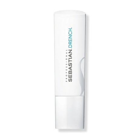 Sebastian Drench Conditioner bottle for nourishing and revitalizing dry, frizzy hair with added shine and bounce.