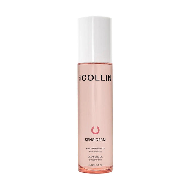 Sensiderm Cleansing Oil bottle with white cap, 150 ml size, for removing impurities and makeup, restoring skin's hydration.