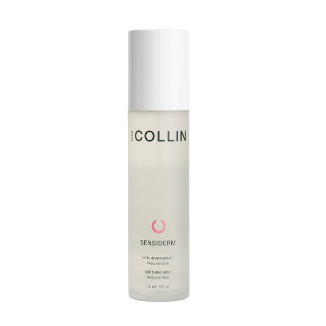 Sensiderm Smoothing Mist bottle for gentle hydration, ideal for dry and sensitive skin, formulated with natural ingredients.