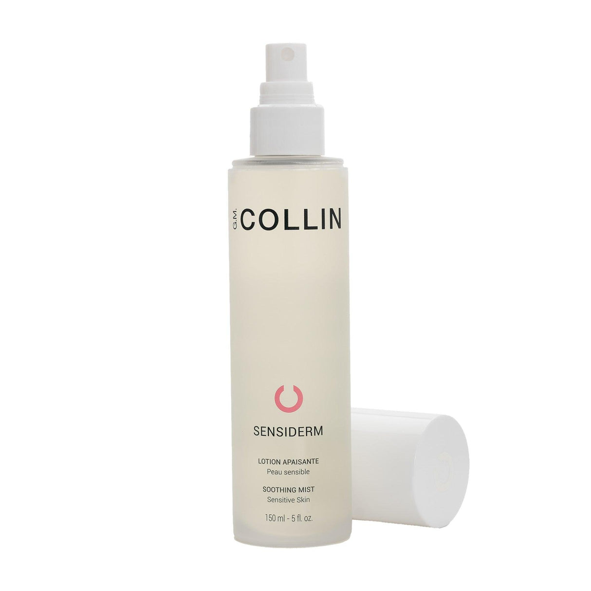 Sensiderm Smoothing Mist bottle for moisturizing and toning sensitive skin with natural ingredients, 150ml size.