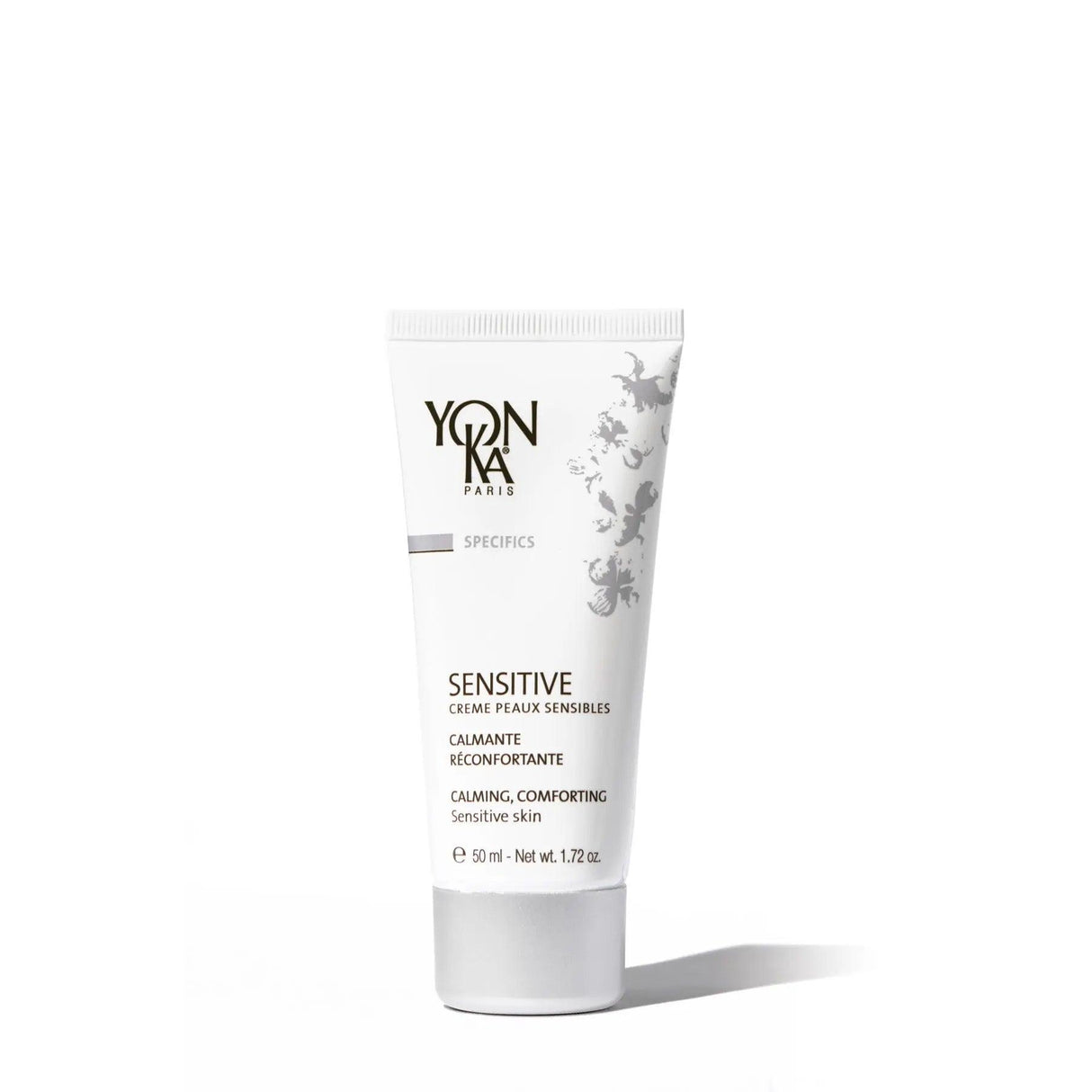 Yonka Sensitive Creme Peaux Sensibles for calming sensitive skin, alleviates redness and discomfort, 1.7 oz tube.