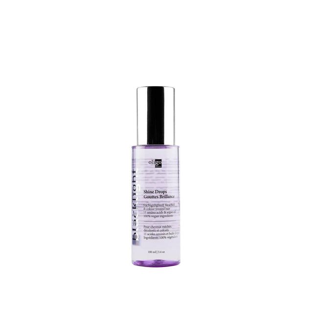 Blacklight Shine Drops lightweight oil for highlighted hair, enhances shine, conditions with argan oil, 100% vegan formula