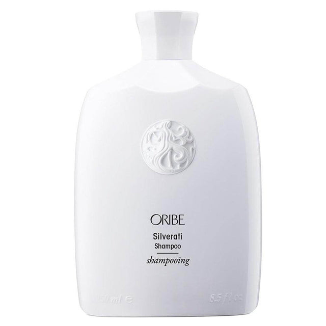 Silverati Shampoo bottle for grey and white hair, enhances shine and removes dullness.