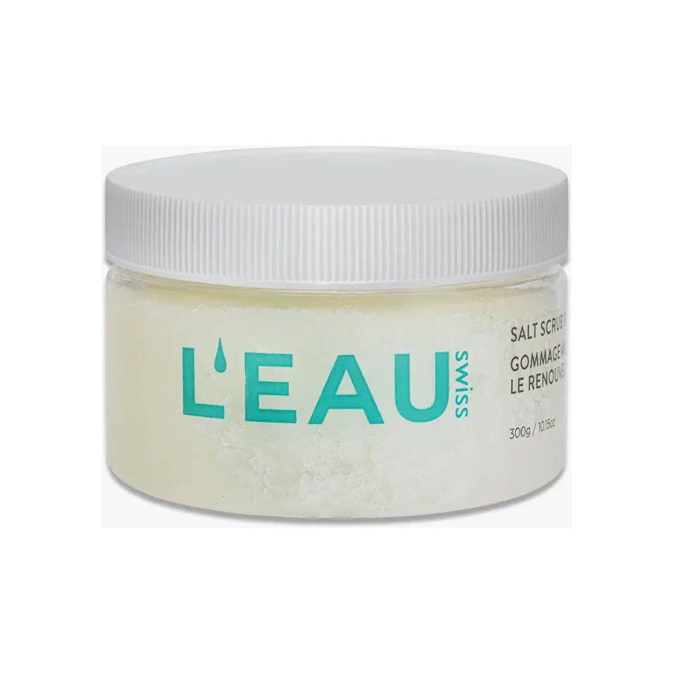 Skin Renewal Salt Scrub jar for exfoliation, revitalizing vibrant skin by removing dead cells and enhancing oxygen flow, 300g.