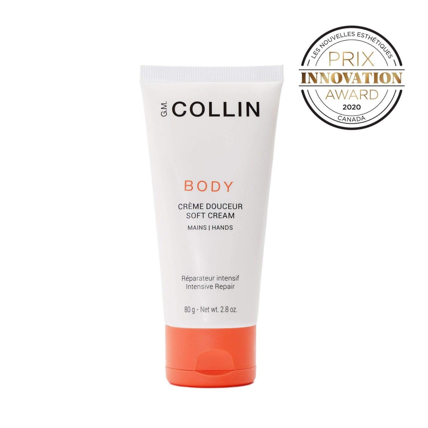 G.M. Collin Soft Hand Cream with intensive repair, 80g, award-winning for nourishing and protecting dry hands.
