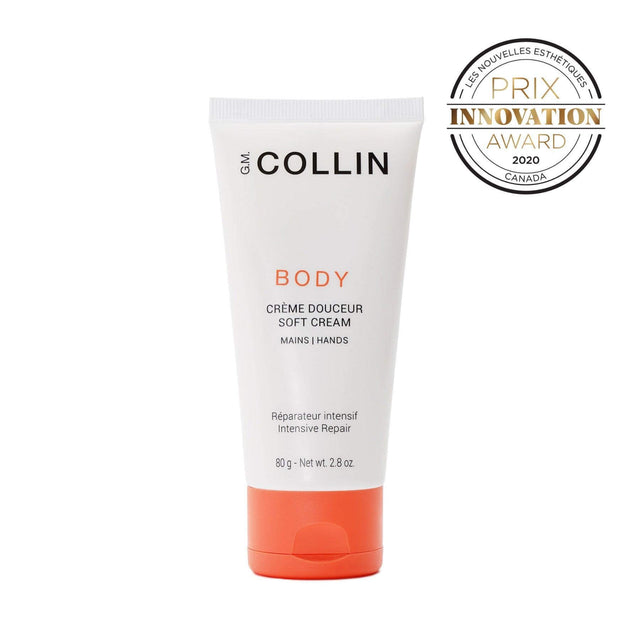 G.M. Collin Soft Hand Cream with intensive repair, 80g, award-winning for nourishing and protecting dry hands.