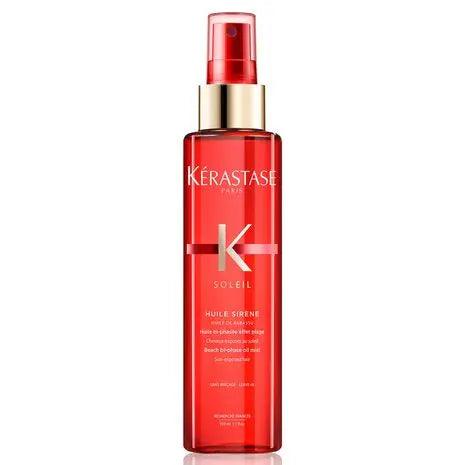 Kérastase Soleil Huile Sirene Hair Oil Mist for UV protection, enhancing shine, suitable for all hair types and textures.