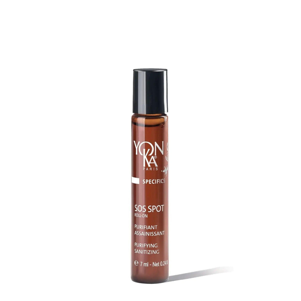 SOS Spot Roll-on for blemish-prone skin, alcohol-free treatment with purifying ingredients like Ichtyol and lactic acid, 7ml bottle