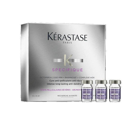 Kerastase Spécifique Cure Antipelliculaire Anti-Dandruff Scalp Treatment for all hair types, alleviates dandruff and soothes scalp.