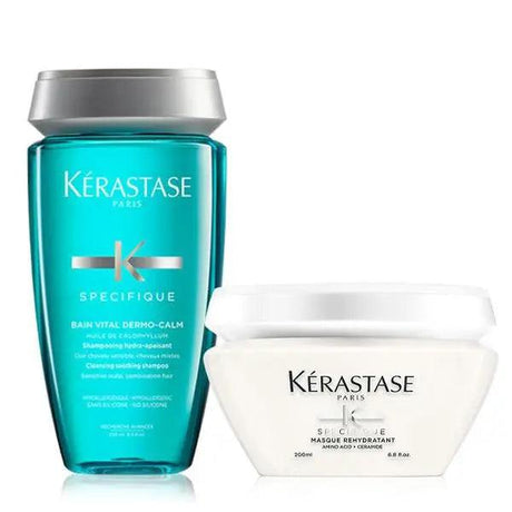 Kerastase Specifique Sensitive Scalp Set with Bain Vital Dermo-Calm Shampoo and Masque Hydra Apaisant Hair Mask