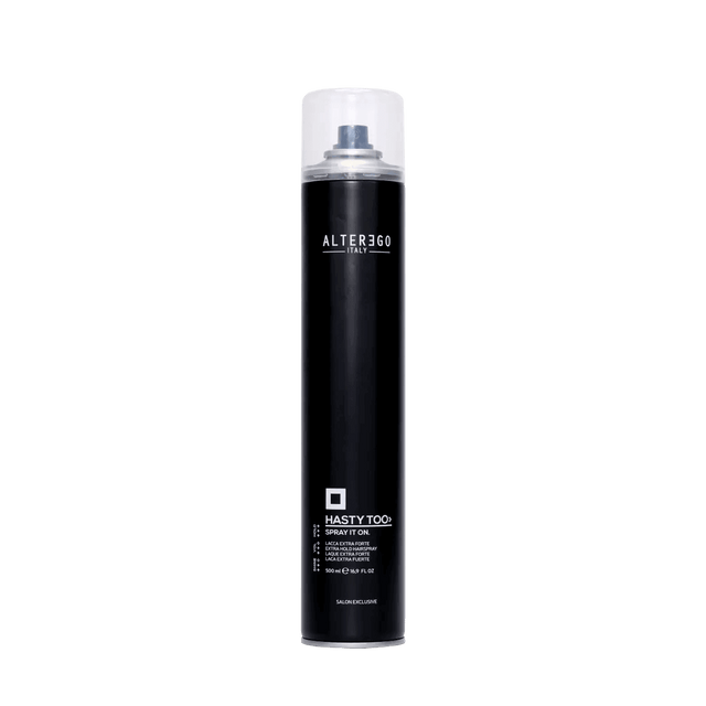 Extra Hold Spray It On Hairspray bottle for curl resilience, volume, and easy hair management.