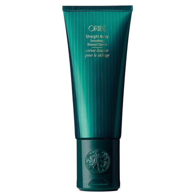 Oribe Straight Away Smoothing Blowout Cream for heat protection and sleek hair.