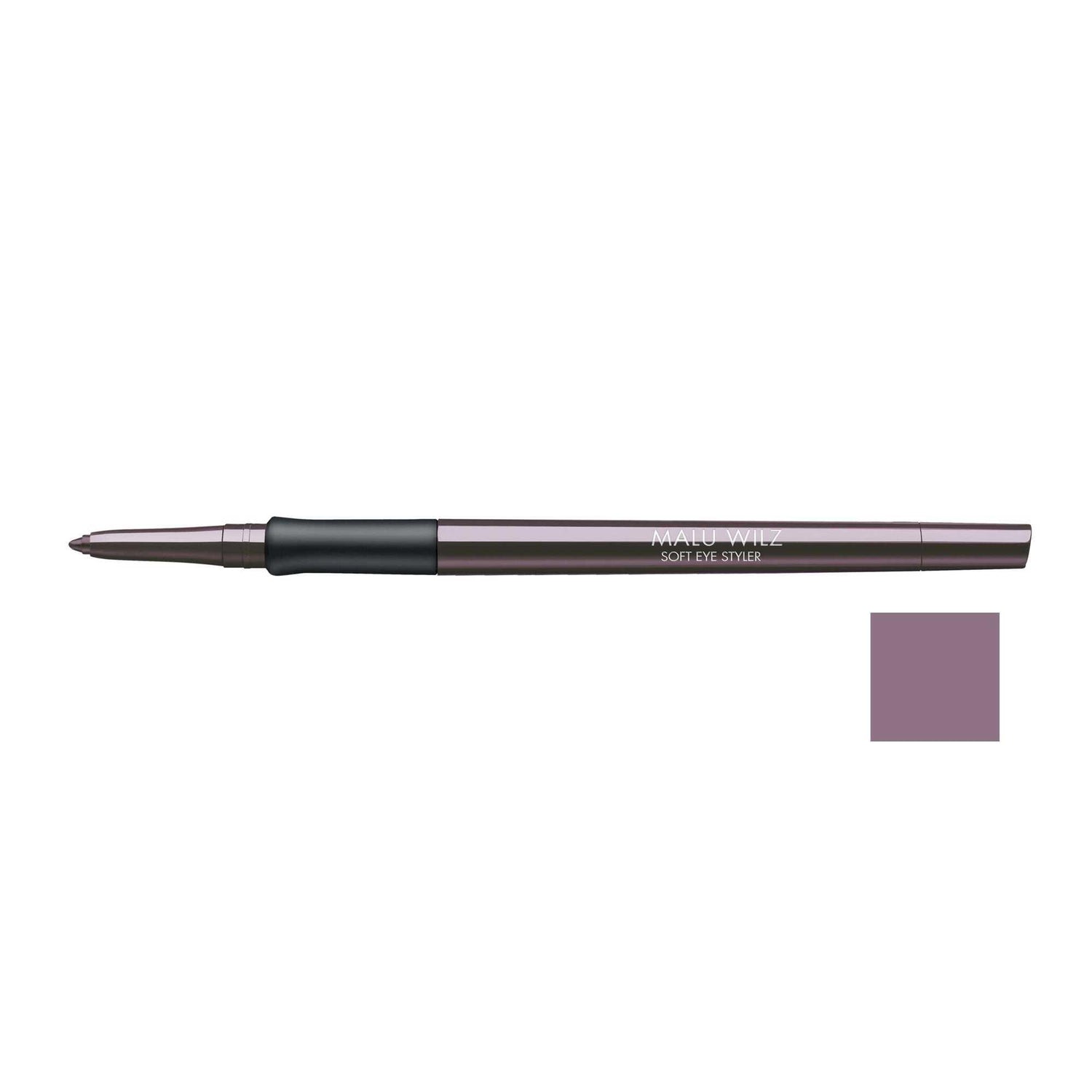 Malu Wilz Stylo Yeux Doux soft eyeliner pencil in brown with color swatch, ideal for precise eye makeup.