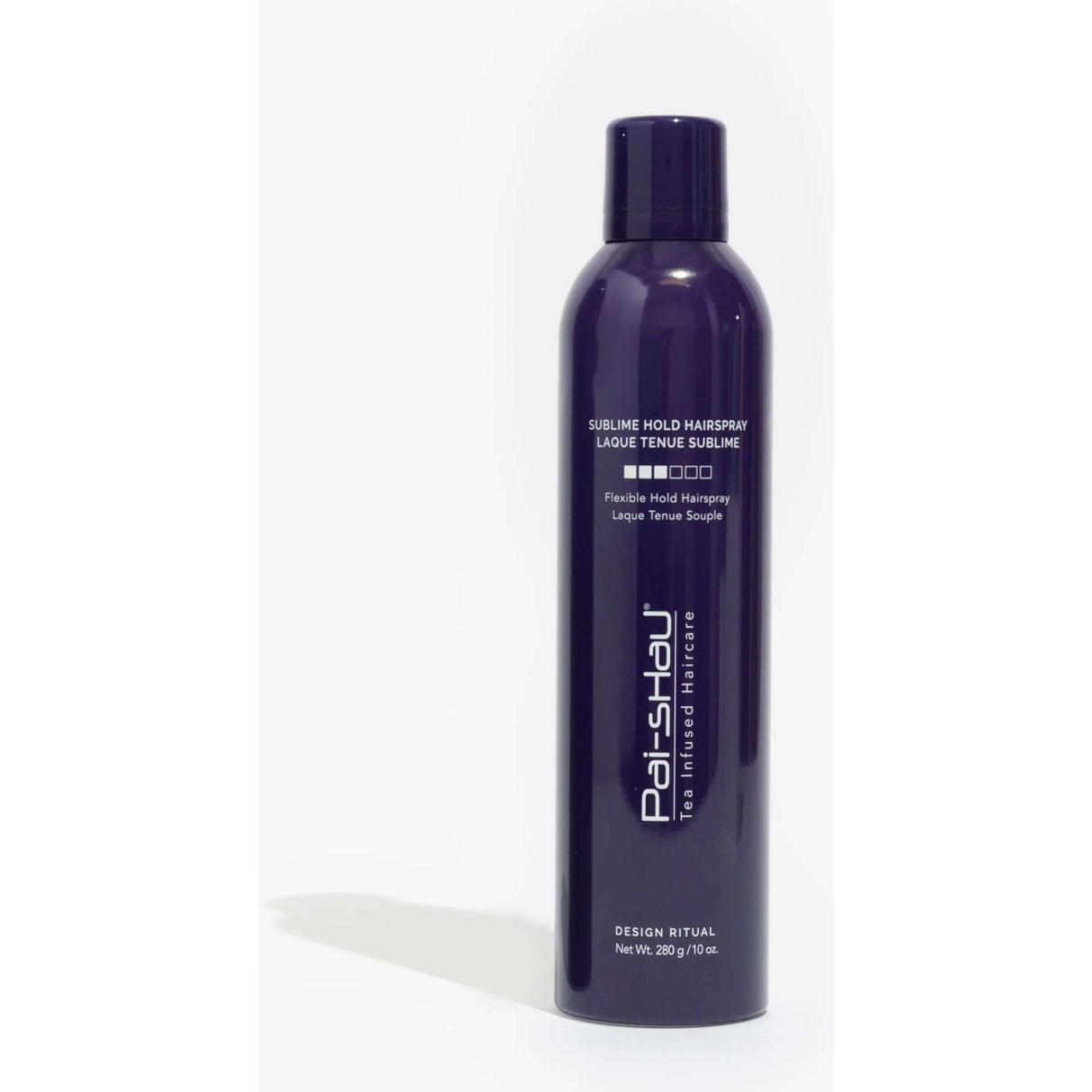 Alt Tag: Sublime Hold Hairspray bottle with medium flexible hold, enhances shine, and provides environmental protection for hair.