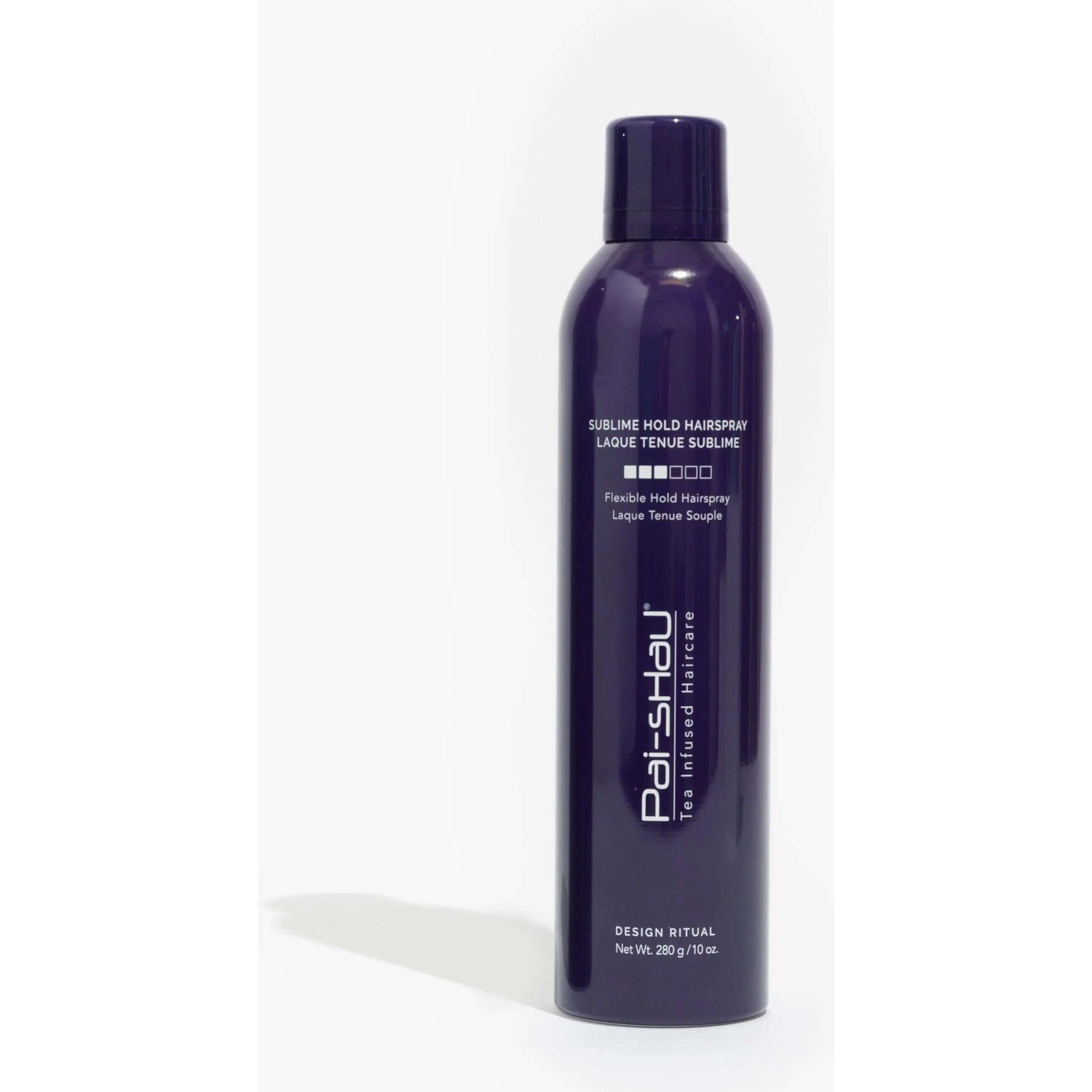 Alt Tag: Sublime Hold Hairspray bottle with medium flexible hold, enhances shine, and provides environmental protection for hair.