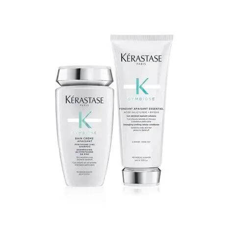 Kérastase Symbiose Routine for Fine to Medium Hair, anti-dandruff shampoo and conditioner set, restores moisture and eliminates flakes.