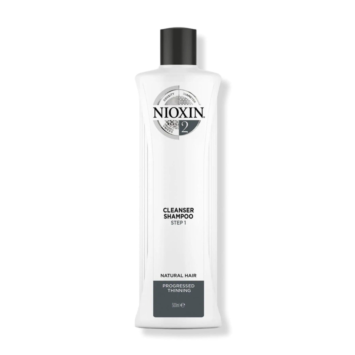 Nioxin System 2 Cleanser Shampoo for fine hair experiencing progressed thinning, 300ml bottle for non-chemically treated hair.