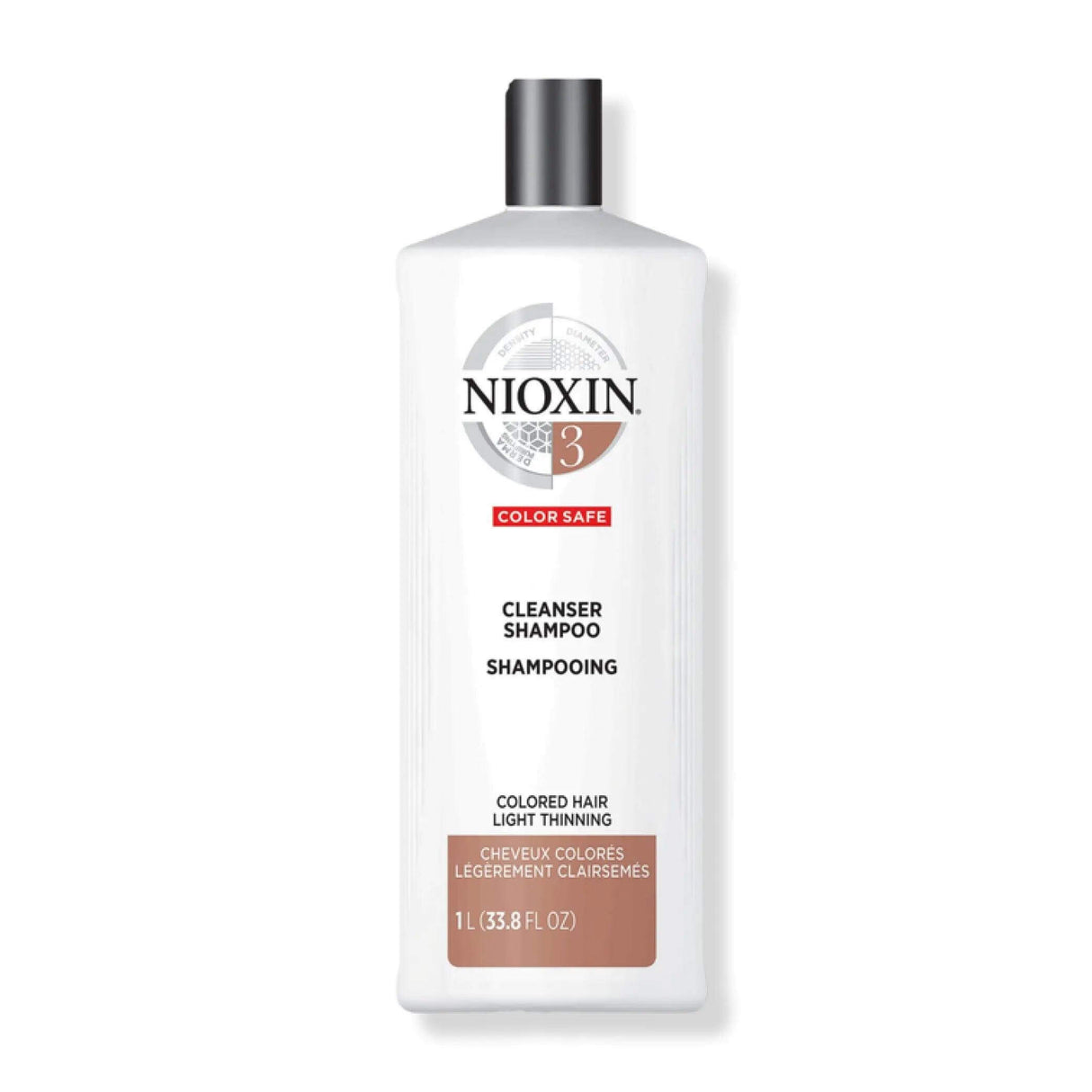 Nioxin System 3 Cleanser Shampoo for color-treated, normal to light thinning hair, 1L bottle