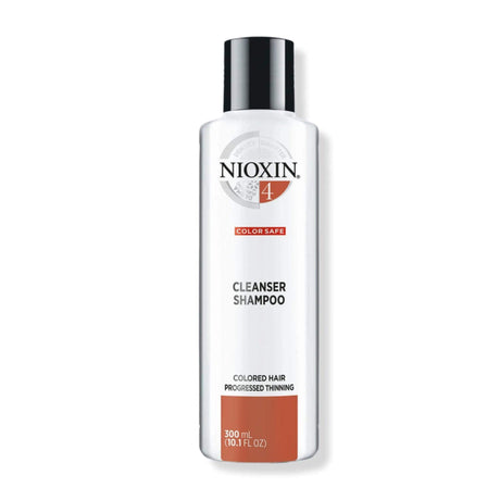 Alt Tag: Nioxin System 4 Cleanser Shampoo for color-treated thinning hair, detoxifying formula, 10.1 fl oz bottle