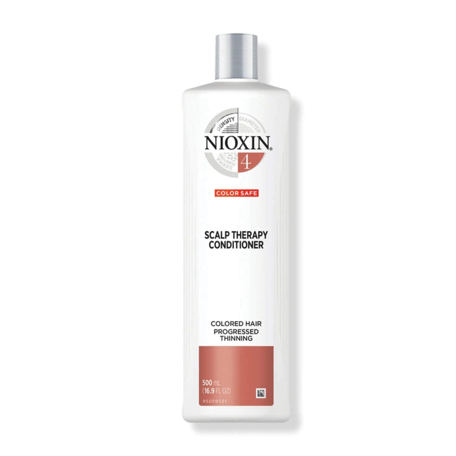 Nioxin System 4 Scalp Therapy Conditioner for color treated hair with progressed thinning, 500ml bottle.
