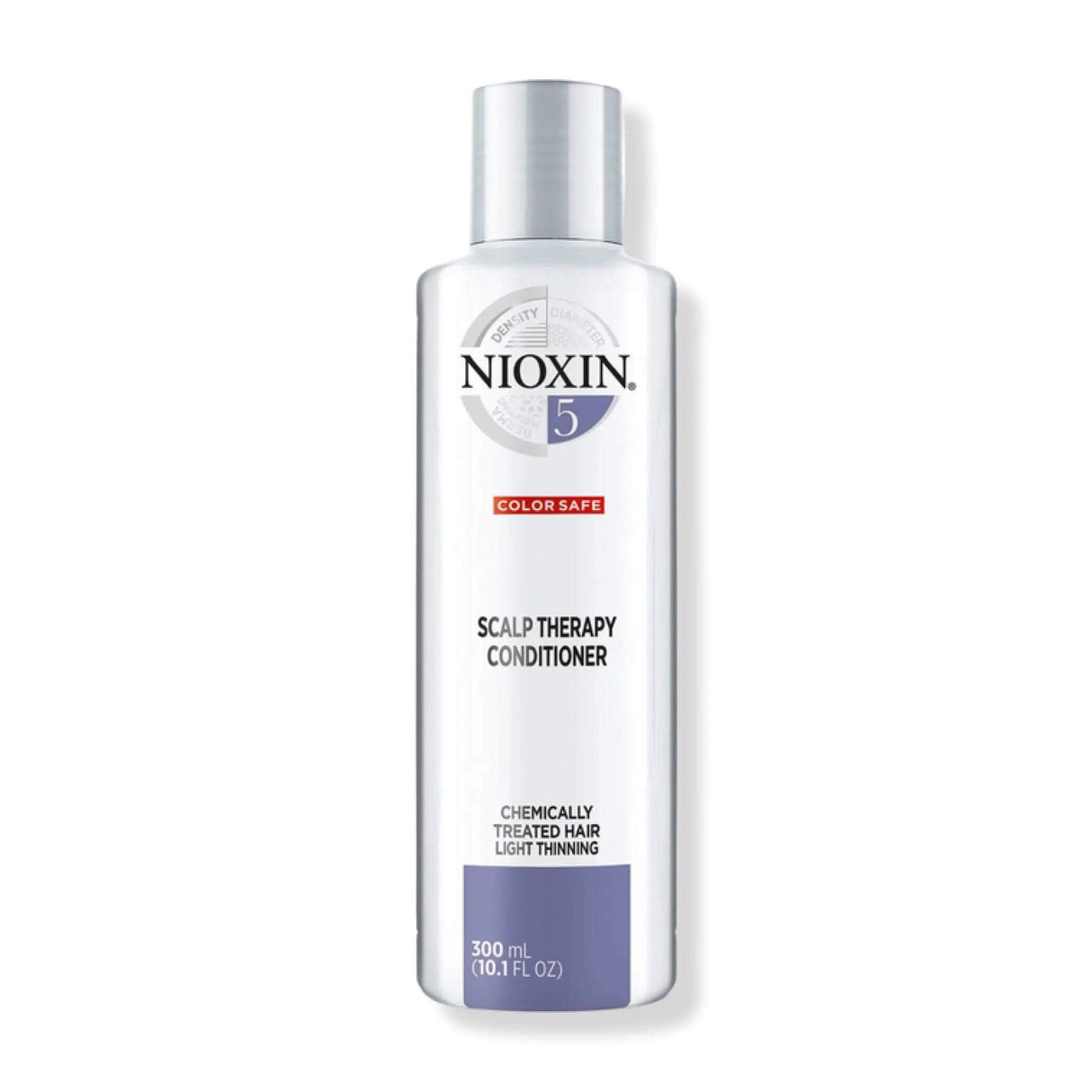 Nioxin System 5 Scalp Therapy Conditioner for chemically treated hair, 300 ml bottle, hydrates and promotes thicker hair growth.