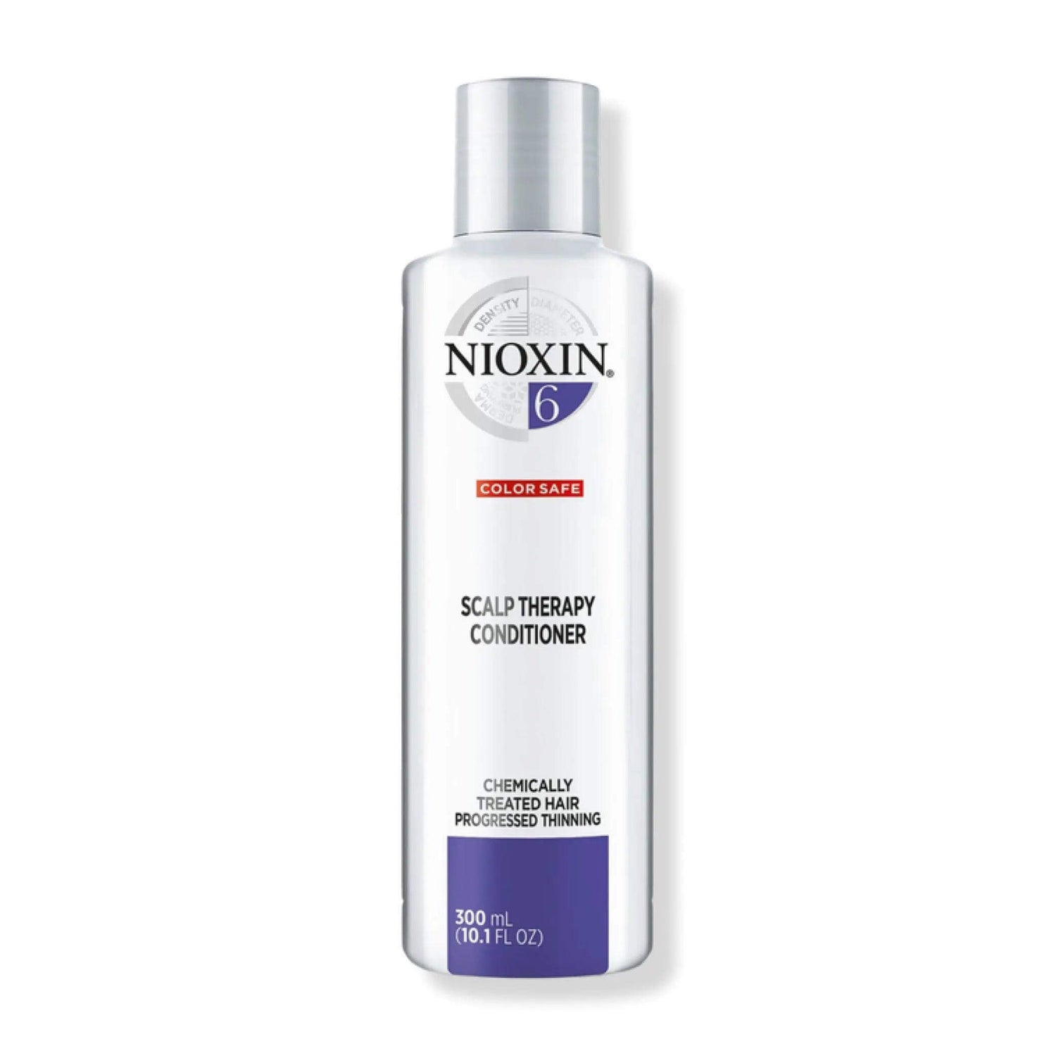 Nioxin System 6 Scalp Therapy Conditioner for chemically treated, bleached hair with progressed thinning, 300 ml bottle.