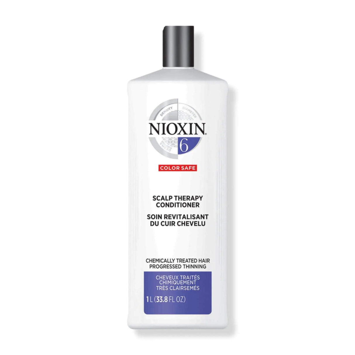 Nioxin System 6 Scalp Therapy Conditioner for chemically treated, thinning hair, 1L bottle.