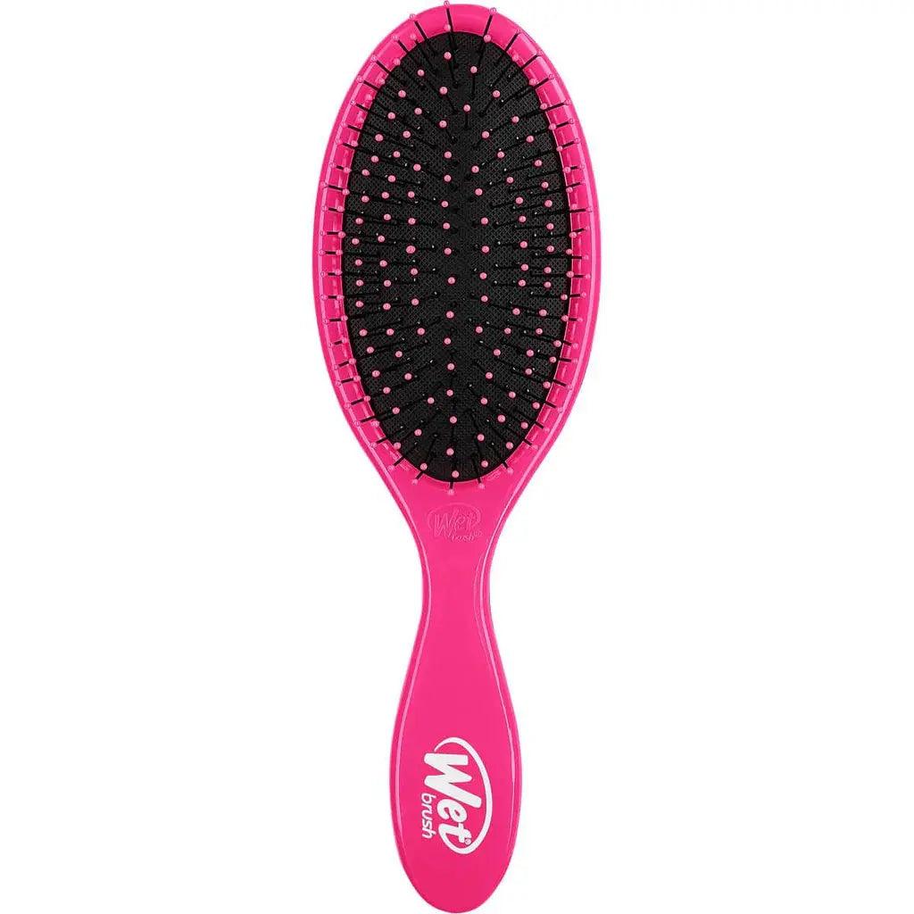 Pink Wet Brush Detangler for all hair types with IntelliFlex bristles for easy and painless detangling.