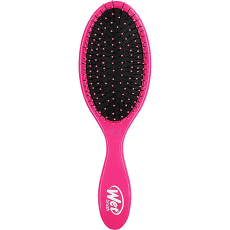 Pink Wet Brush Detangler for all hair types with IntelliFlex bristles for easy and painless detangling.