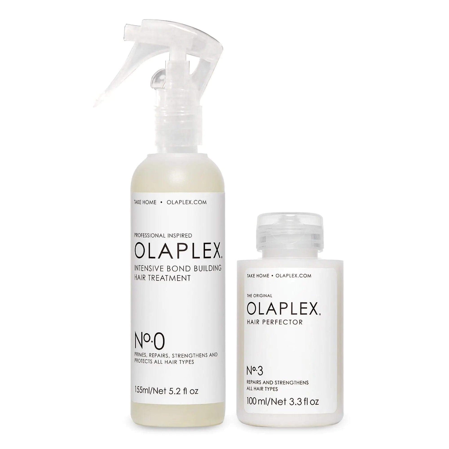 The Ultimate Repair Kit featuring full-size No.0 Intensive Bond Builder and No.3 Hair Perfector for strengthening hair.