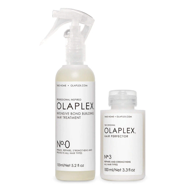 The Ultimate Repair Kit featuring full-size No.0 Intensive Bond Builder and No.3 Hair Perfector for strengthening hair.