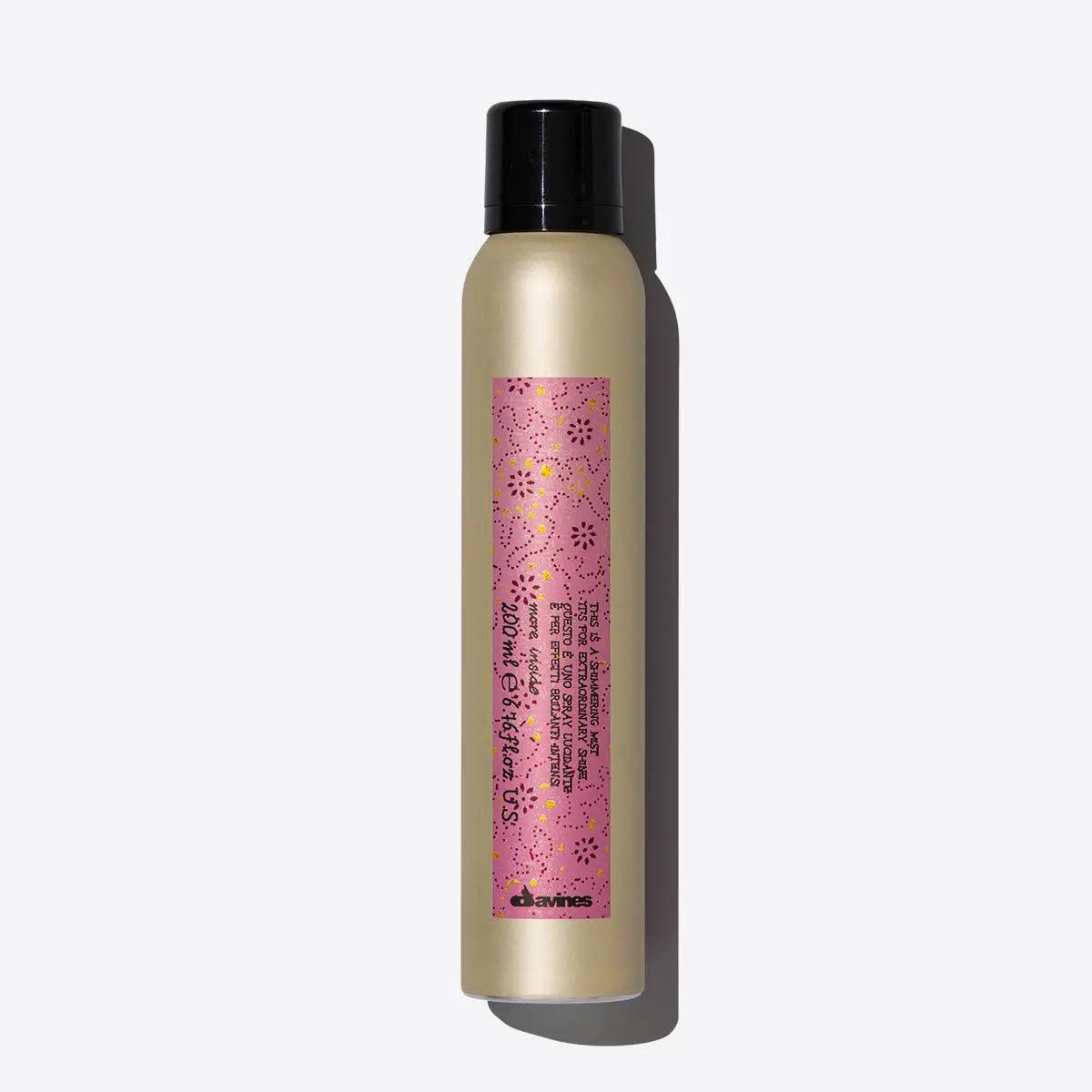 This Is A Shimmering Mist bottle for glossy, shiny, frizz-free hair, enhances shine and keeps hair lightweight. Perfect for velvety finish.