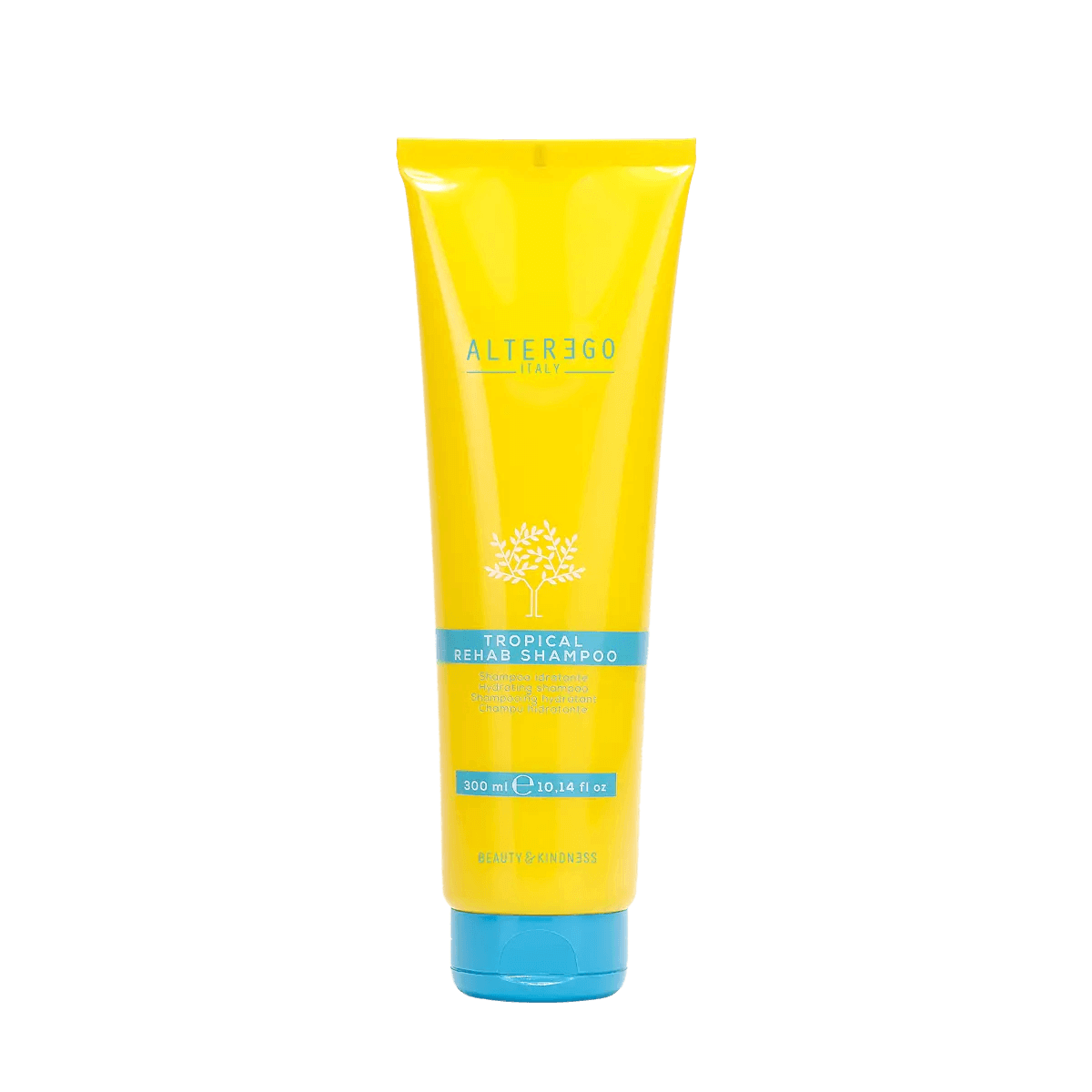 Tropical Rehab Shampoo tube, 300ml, for gently cleansing hair and removing salt and chlorine after sun exposure, pH 5.5-6.0