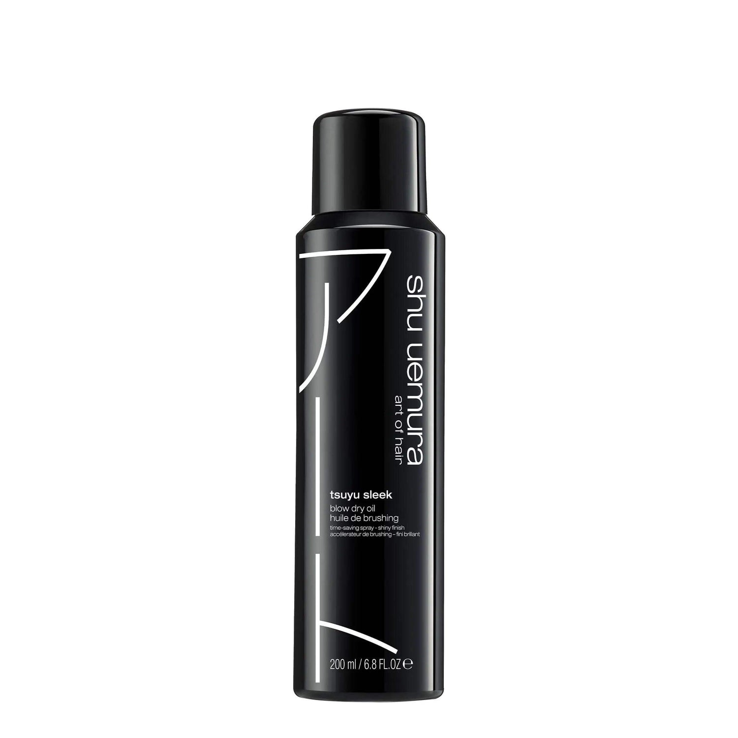 Tsuyu Sleek Blow Dry Hair Oil bottle for frizz control and glossy finish.