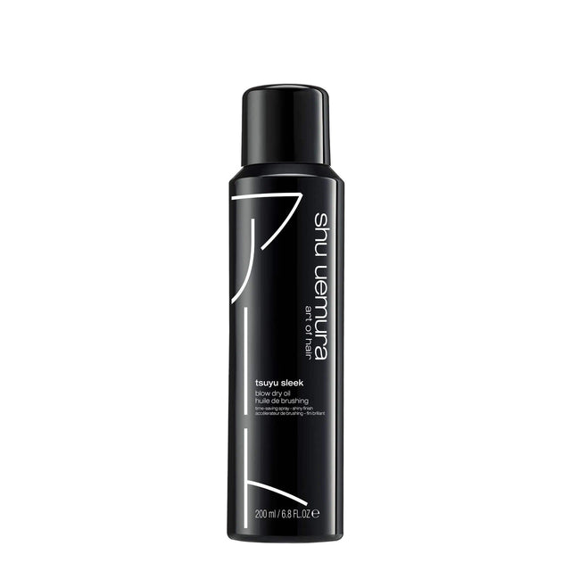 Tsuyu Sleek Blow Dry Hair Oil bottle for frizz control and glossy finish.