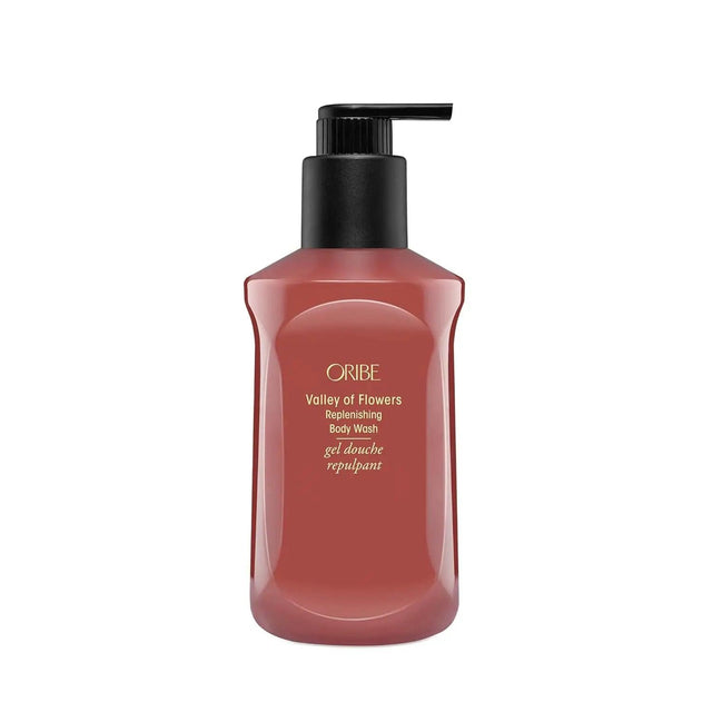 Oribe Valley of Flowers Replenishing Body Wash 300ml bottle with luxurious lather and floral fragrance for silky soft skin.