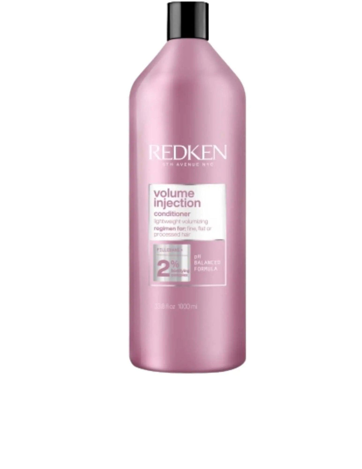 Redken Volume Injection Conditioner 1L bottle for boosting fine, flat hair volume and thickness.