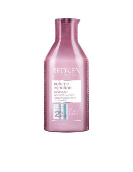 Redken Volume Injection Conditioner for fine hair, enhancing volume and fullness with lightweight formula, boosts hair body and vitality.