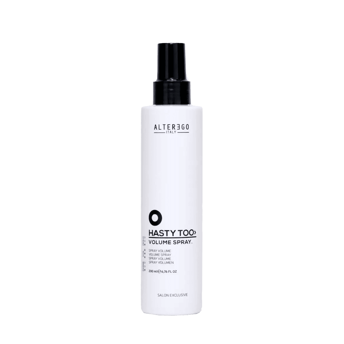 Volume Spray bottle for soft volume and full body with light hold, 250ml, salon exclusive hair product by Alter Ego Italy.