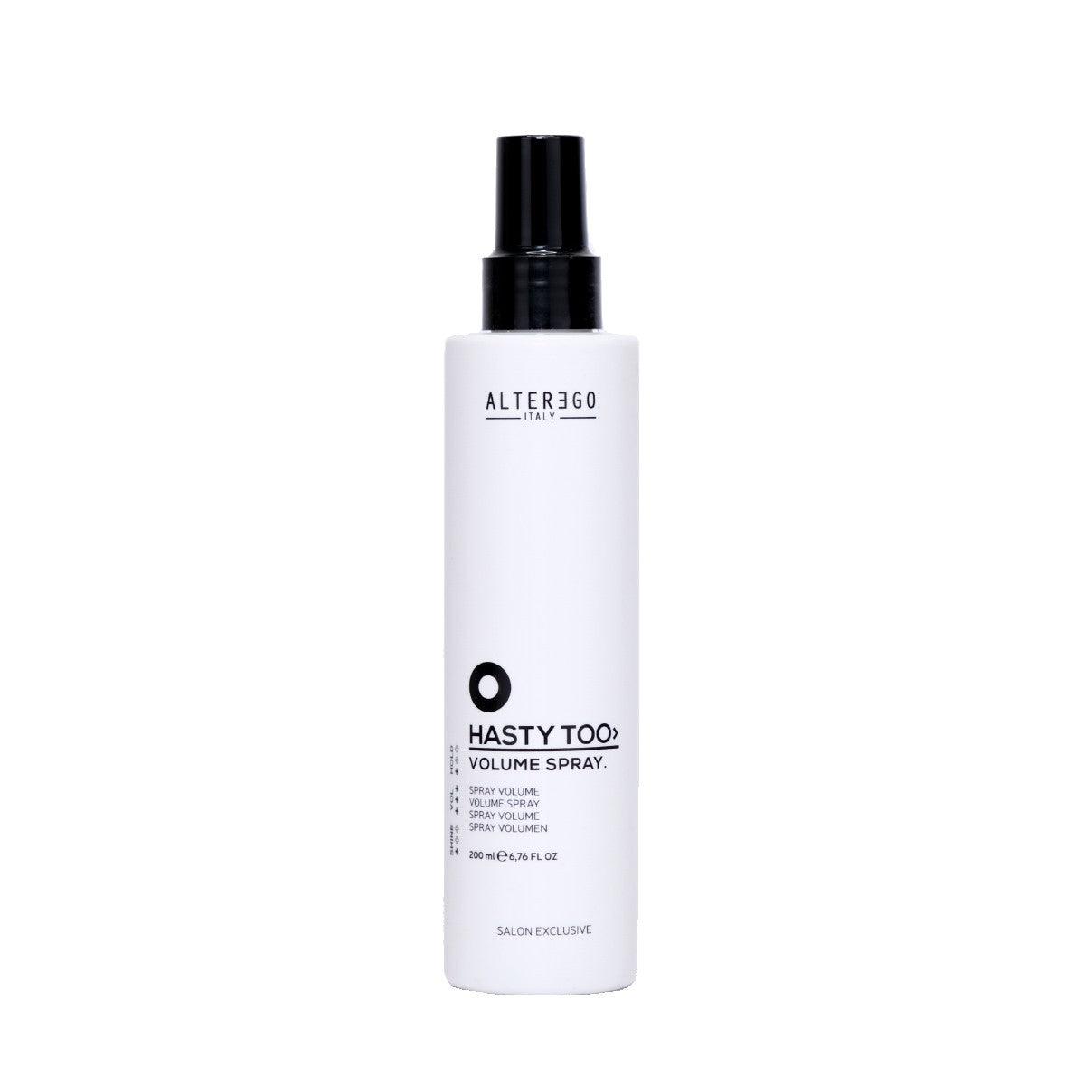 Volume spray bottle for soft volume and full body with light hold, 250 ml size.