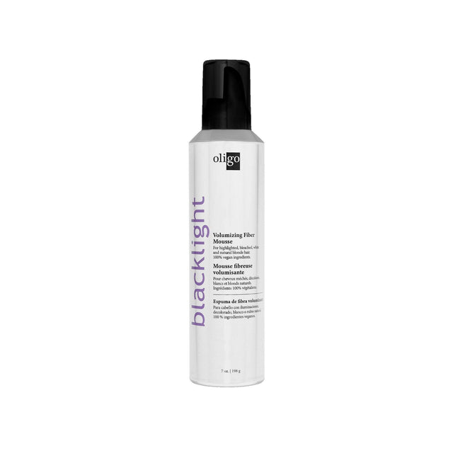 Blacklight Volumizing Fiber Mousse for lasting volume, medium hold, thermal protection, and anti-static benefits for all hair types.