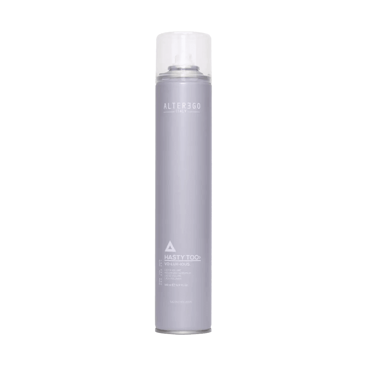 Voluxious Hairspray bottle for volume and flexible hold with quick-drying effect. Ideal for runway-ready hairstyles. Lightweight formula.