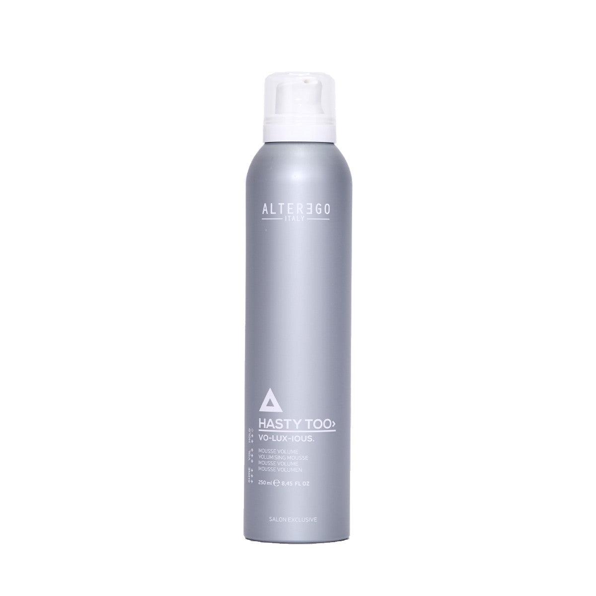 Voluxious Mousse by Alter Ego for medium hold and revitalized hair body