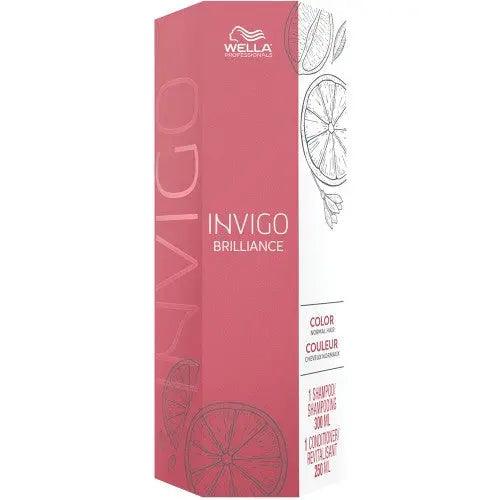 Wella Invigo Brilliance Holiday Duo packaging for coarse, colored hair with color protection shampoo and conditioner.