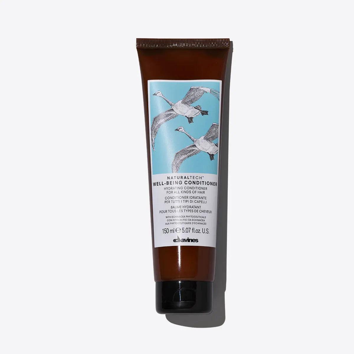 Wellbeing Conditioner tube for all hair types, designed to detangle and hydrate, leaving hair soft and silky; 150ml size.
