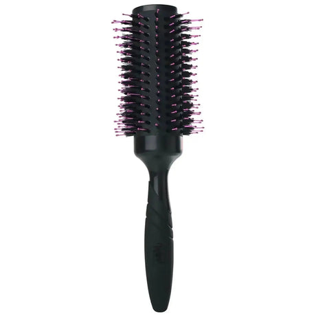 Wet Brush Pro Volumizing Round Brush with HeatFlex bristles for detangling and styling fine to medium hair, smooth black handle.