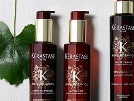 Hair care products with a natural leaf for aesthetic appeal.