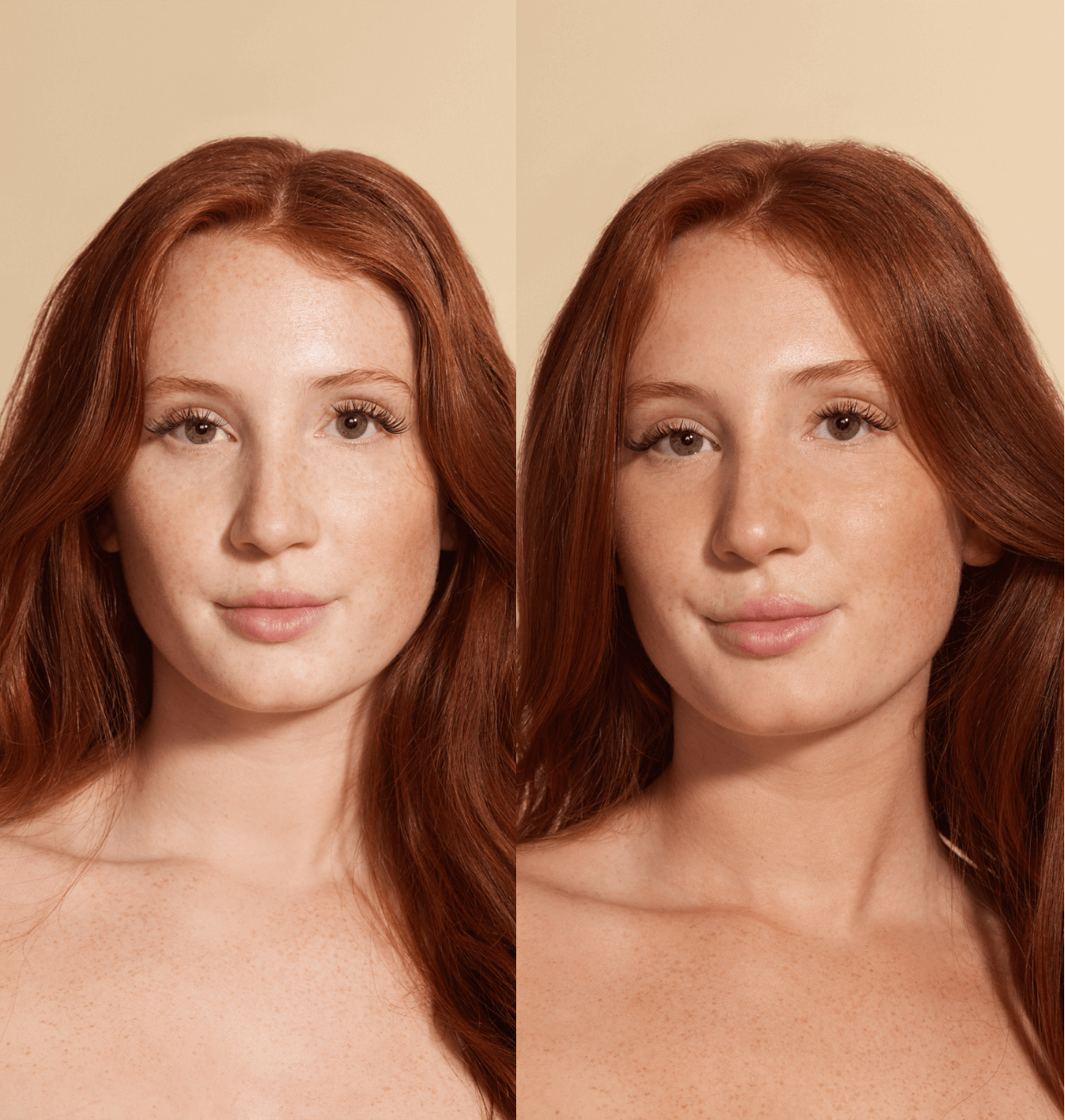 Before and after using Face Tan Water, showcasing natural radiant glow and enhanced complexion with skincare benefits.