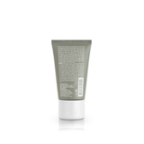 Back view of Re Neu Clarifying Shampoo bottle with product details and green packaging, sulfate-free and coconut-derived surfer.