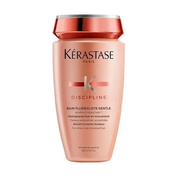 Kérastase Bain Fluidealiste Gentle shampoo for frizzy, unruly hair in a pink bottle, sulfate-free, 250ml.